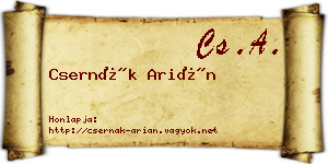 Csernák Arián névjegykártya